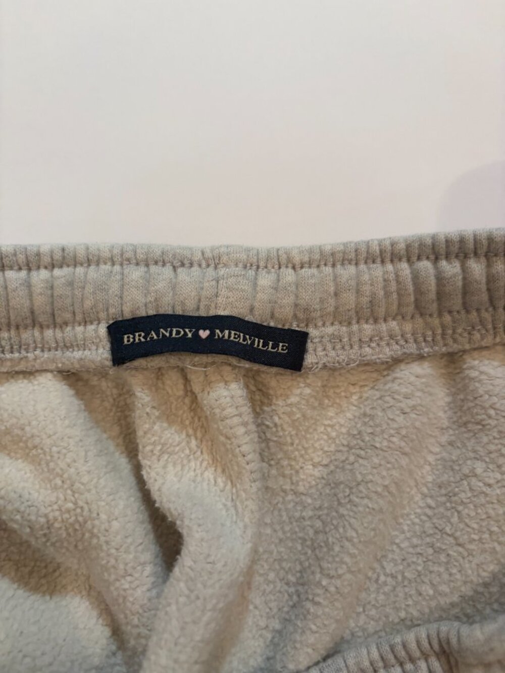 Brandy Melville Light Gray Cargo Sweatpants Wide Leg Fleece One Size - Picture 3 of 4